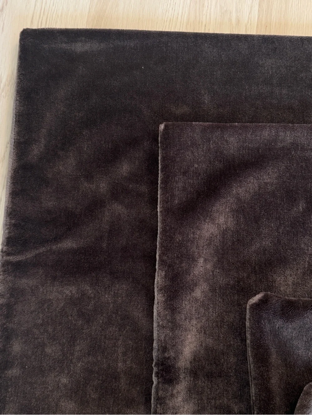 SET OF 4 Restoration Hardware velvet Gray brown mohair cotton Pillow cover case